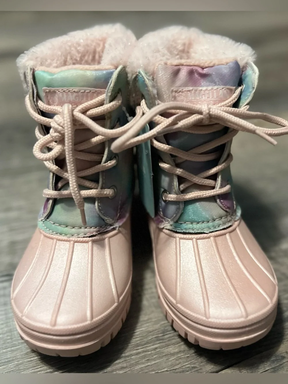 Magellan Outdoors Kids Pink Pastel Tie-Dye Winter Boots